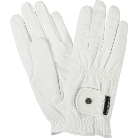 CATAGO Elite Reithandschuhe aus hochwertigem PU-Leder, weiß - Größe 8