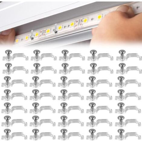 Clips de fixation pour ruban LED 10mm – Lot de 50 pièces – Installation facile et discrète – Résistants à la chaleur et au feu (1/5)