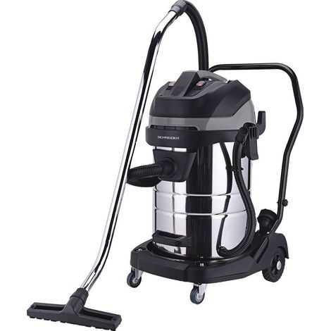 Schneider – Aspirateur professionnel eau et poussière 80 litres 3600W – 3 moteurs bi-étagés – Dépression 23 kPa – Débit 180 L/sec – Pour chantiers humides (1/4)