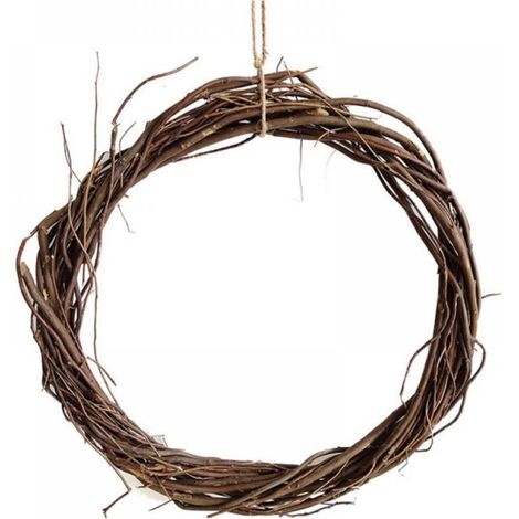 Rattan Ring - 22 Cm Or 30 Cm - Pendant Wreath For Home And Garden Decoration - Willow Braided Vine Garland - 1 Piece (1/5)