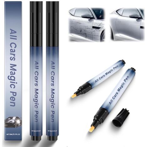 Stylo Peinture Voiture, Stylo Anti Rayure Voiture, Anti Rayures Voitures Carrosserie Stylos pour la Réparation des Rayures Sur la Peinture Automobiles, Compatible Toutes Couleurs De (2PCS) (1/5)