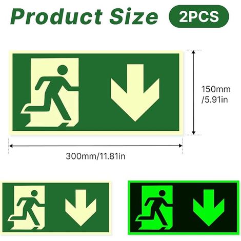 Emergency Exit Signs Photoluminescent – PVC Emergency Exit Sign, Home