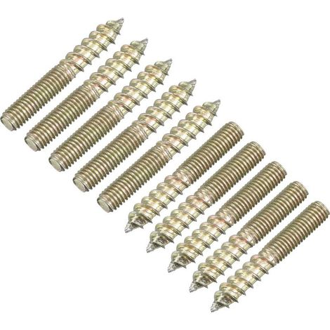 12pcs M5 x 35 mm Double Threaded Screw Bolt Hanger,Double Finished Dowel Screw Wood for Furniture Connection (1/5)