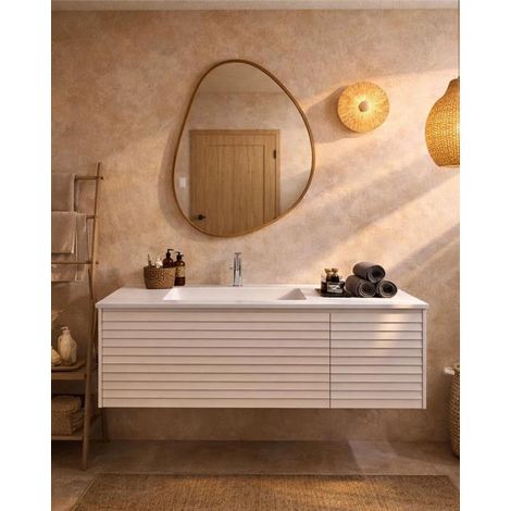 Mobile bagno 120x48 bianco con lavabo resina opaco Merida (1/5)
