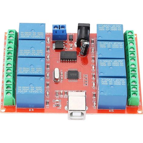 12V 8-Kanal Computer-USB-Controller-Schaltrelaismodul PC Smart Controller