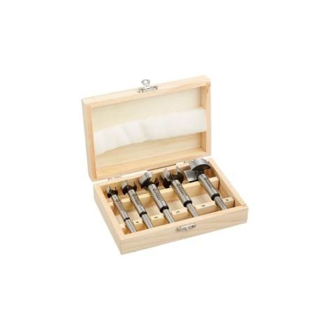 WS24 Set  punte Forstner  5 pezzi  15 -  35 mm  in cassetta  di legno  - WS24-100074 (1/5)