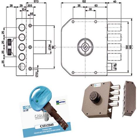 SERRATURA SIC.SEMPLICE DX POMPA 30611 MOTTURA