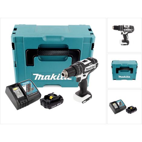 Makita DHP 482 RY1J W Avvitatore a percussione a batteria 18 V 62 Nm nel Makpac + 1 batteria da 1,5 Ah + caricabatterie (1/5)