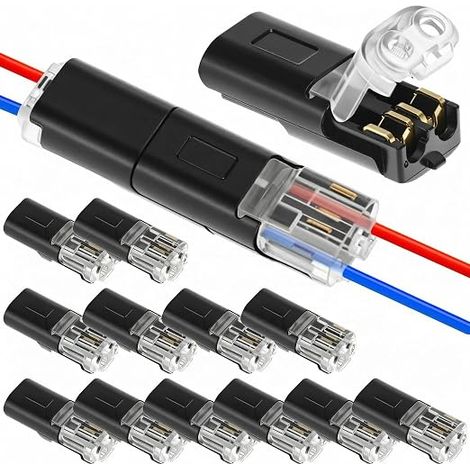 Connecteurs de Fil Basse Tension 2 Broches, Rallonge de Bande LED 18-22 AWG, Connecteur Électrique Sans Soudure (1/3)