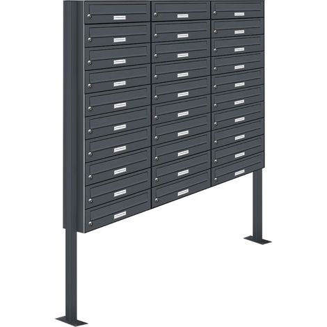 30er Standbriefkasten Anlage Freistehend RAL 7016 - Anthrazit (1/5)