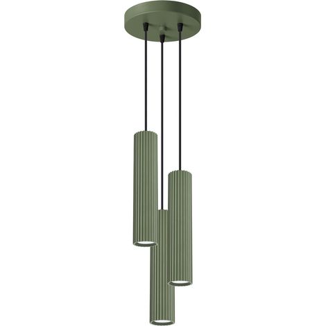 Suspension ambre 3 GU10 vert olive ALU lumilo 16.239.14 (1/5)