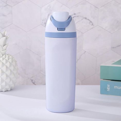 700 ml (24 oz) vakuumisolierte Edelstahl Wasserflasche mit Strohhalm, für Reisen und die ganze Familie (schwarz) (1/5)