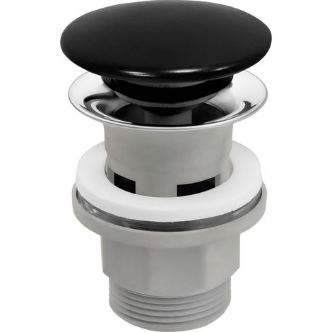 Valvola di scarico click-click con troppopieno, 5/4", PP, ceramica nera
