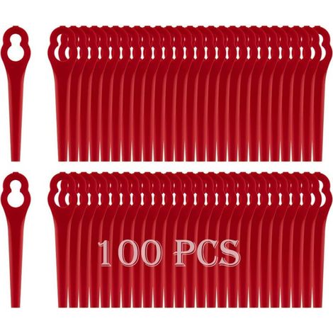 Lames plastique pour tondeuses Einhell, lot de 100 pièces. Enroulées, remplacement facile et durable. (1/5)
