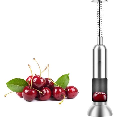Dénoyauteur de cerises premium-en acier inoxydable 304,robuste,pour retirer les noyaux de cerises,outil de cuisine de type presse pour (1/5)
