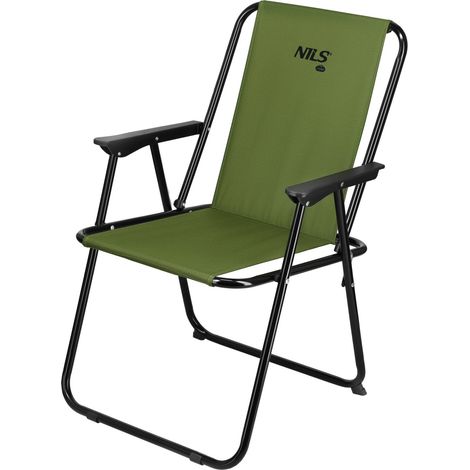 Folding Camping Chair, Green, Steel Frame, 110 kg (1/5)