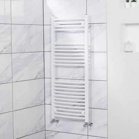 WarmeHaus Curved Heated Towel Rail White 1200x500mm