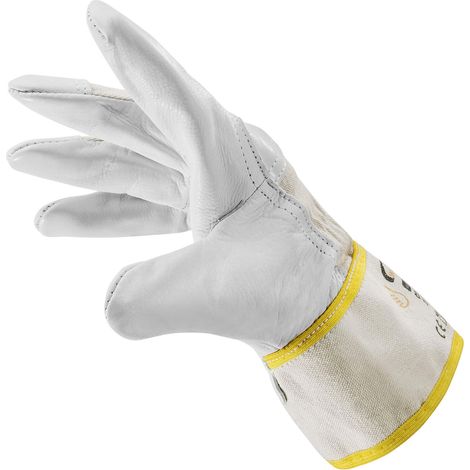W+R 2794-109-10 Crafter I - Guanti da lavoro in pelle, altamente comodi, traspiranti, 10 paia, colore: Bianco