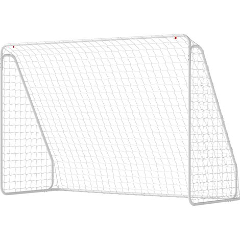 HOMCOM Rete da Calcio per Giardino in PE e Metallo 301x120x200 cm Bianco (1/5)