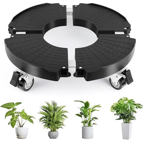 Porte Plante a roulettes, Réglable Ø40-48cm, Capacité De 150 KG Supports de Pots de Fleurs à roulettes pour Support de Pot de Fleur (1/5)