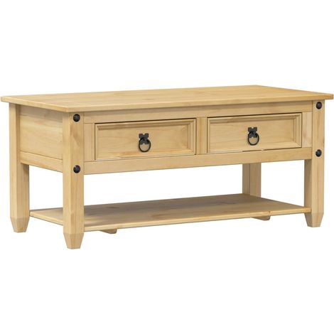 Mesa de centro cajones Corona madera maciza pino 100x48x45 cm vidaXL