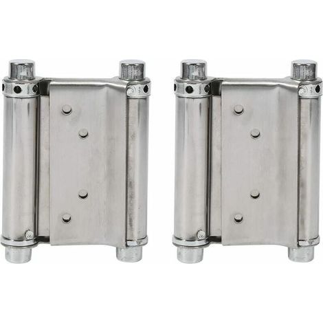2Pcs Charnières À Ressort Double Action en Acier Inox Charnières de Porte de Saloon Gond Porte Battante, Capacité de Charge Jusqu'à 15 Kg (1/5)