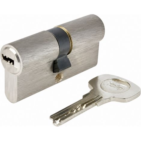 Cilindro disinnestabile serie 1000 nichelato 40x40mm, 6 perni, 4 chiavi reversibili.