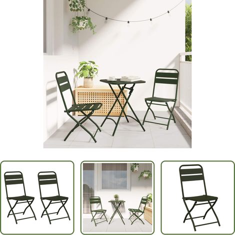 Chaise pliante -  Chaise de jardin pliante 2 pcs Vert 42 x 52 x 82 cm (1/5)