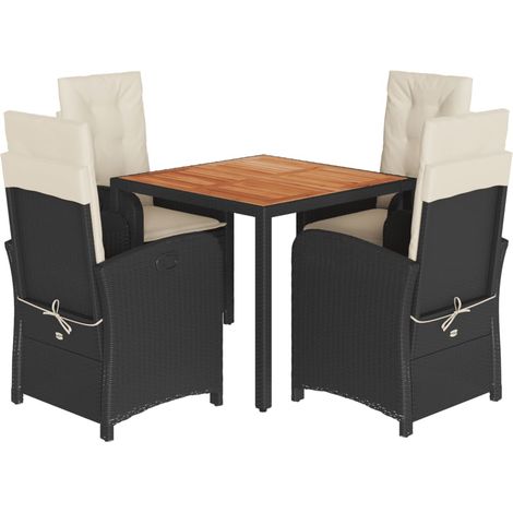Maison Exclusive - Set de muebles jardín 5 pzas con cojines ratán (1/5)