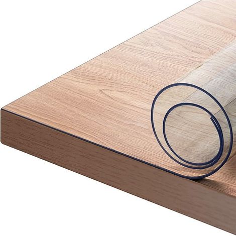 Nappe rectangulaire en PVC transparent imperméable de 1 mm d'épaisseur, idéale pour la cuisine, 70 x 120 cm. (1/4)