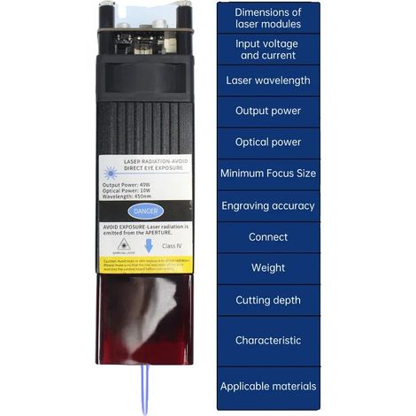 Module Laser, Connexion 3 Broches, Adapté aux Machines CNC, 40W 40x40mm (1/2)