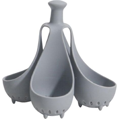 Cuiseur à œufs vapeur en silicone 4/6 trous, résistant aux hautes températures, pour une cuisson rapide, poignée anti-brûlure (1/5)