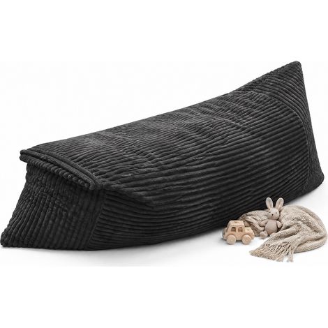 CHICFURN Pouf convertibile 180x125 cm in velluto a coste grigio scuro, divano letto senza montaggio (1/5)