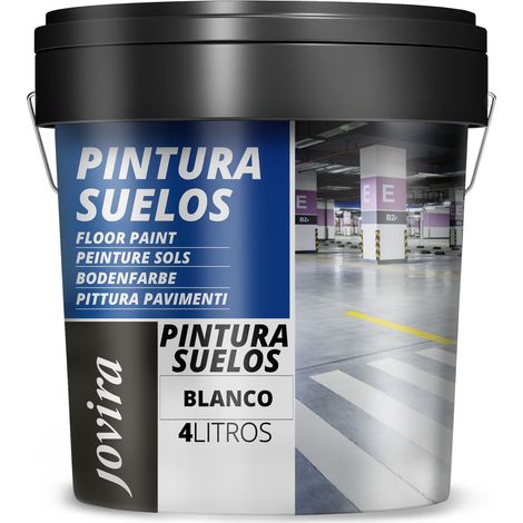 JOVIRA PINTURAS- 6 Chilo - Pittura per pavimenti esterni ed interni, garage e superfici sportive in genere, finitura opaca. Protegge le superfici in calcestruzzo, cemento (4 Litri, Bianco) B-14
