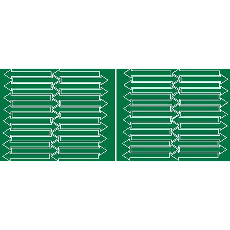 Adesivi a forma di freccia, 10x2 cm, 60 pezzi, lucidi, verdi.