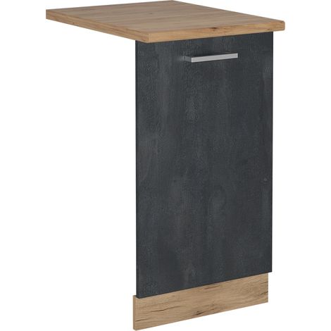Geschirrspülblende R-Line, Schwarz Beton, 45 cm , AP Eiche, Vicco (1/5)