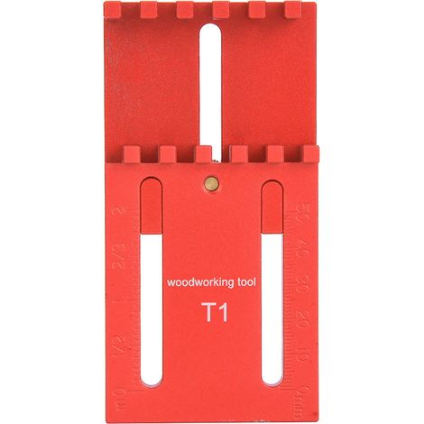 Tiefenmesser aus roter Aluminiumlegierung und Messing, Holzbearbeitungs-Messwerkzeug T1T1 (1/5)