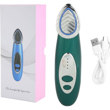 Bâton de Massage Visage Microcourant Anti-Âge, Thérapie Haute Fréquence pour Lissage des Rides et Raffermissement Cutané - Vert Foncé (1/5)