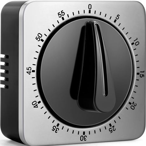 Kitchen timer, chef's timer, with powerful audible alarm, magnetic back panel and elegant stainless steel case. (1/5)