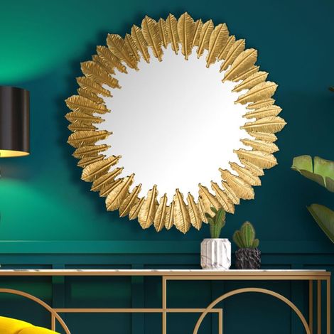 Miroir mural rond 68x68 cm en métal