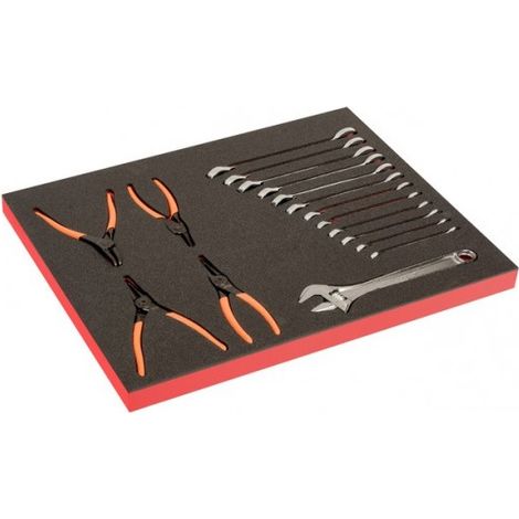 BAHCO - Module mousse Fit&Go 3/3, pinces à circlips & clés - 17 Pcs