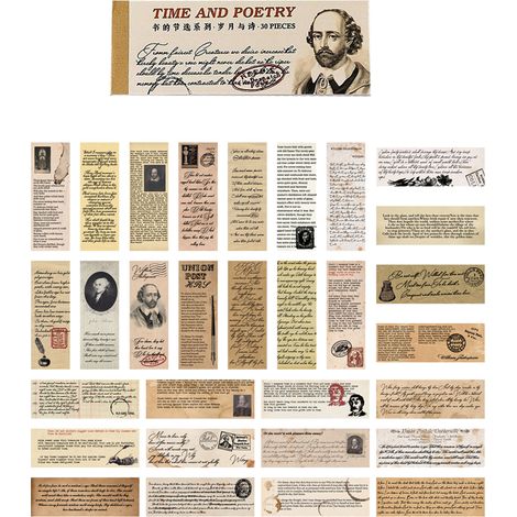 30 autocollants en papier japonais pour journal junk, album photo, matériaux décoratifs, accessoires DIY, type 1 (1/5)