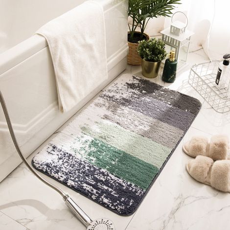Tapis d'intérieur nordique simple en velours, absorbant l'eau et antidérapant, idéal pour l'entrée, la chambre et la salle de bain.