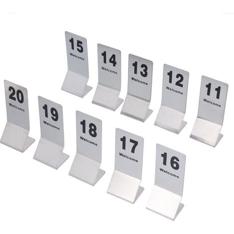 10PCS Table Number Cards Stainless Steel DoubleSided Digital Sign Seat Card 1120 Number (1/5)