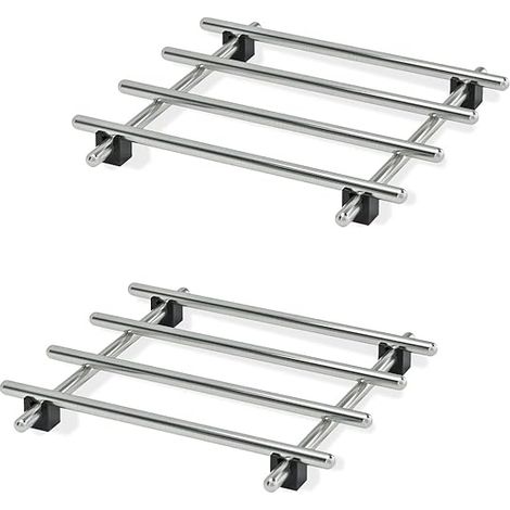 Lot de 2 dessous de plat en acier inoxydable pour Instant Pot - Support de casserole en acier inoxydable 18 x 18 cm - Dessous de plat en fonte pour poêle à bois - Dessous de plat pour plan de travail