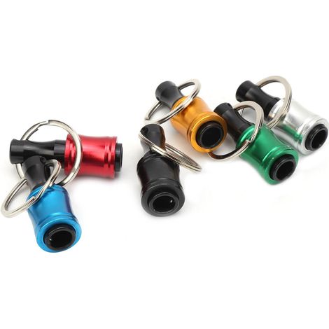 Porte-embouts de tournevis à tige hexagonale (6 pièces) en alliage d'aluminium, porte-clés, adaptateur de barre d'extension (1/5)