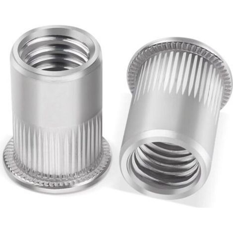 10 Pièces Insert M10, Écrous à Sertir Rivet Fileté, Écrou de Rivet Fileté en Acier Inoxydable Tête Plate Ecrou, Rivet Inserts Filetés Pour Métriques, Écrous à Riveter Aveugle Rivet Fileté (1/5)