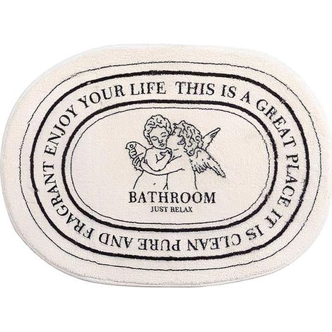 Tapis de bain 60 x 90 cm, tapis de bain super doux et moelleux, antidérapant et absorbant, tapis mignon pour salle de bain et paillasson, facile à nettoyer, Microfibre Chambre Cuisine (1/5)