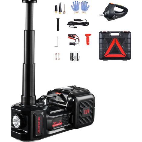 VEVOR Cric Elettrico per Auto da 5 T Cric Elettrico a Forbice con Gonfiatore Integrato, Sostituzione Pneumatici 12 V con Chiave a Percussione Elettrica e Luce LED, Kit Cric Portatile per Berlina, SUV