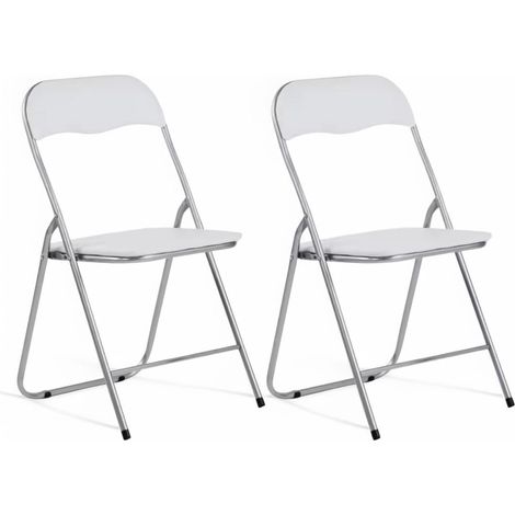 ORION91 AQUILA Folding Chair - Padded Synthetic Leather with Metal Frame, White 39 x 44 x 78 cm, Ideal for Living Room and Events, Durable and Space-Saving, Comfortable Design for Adults (1/5)